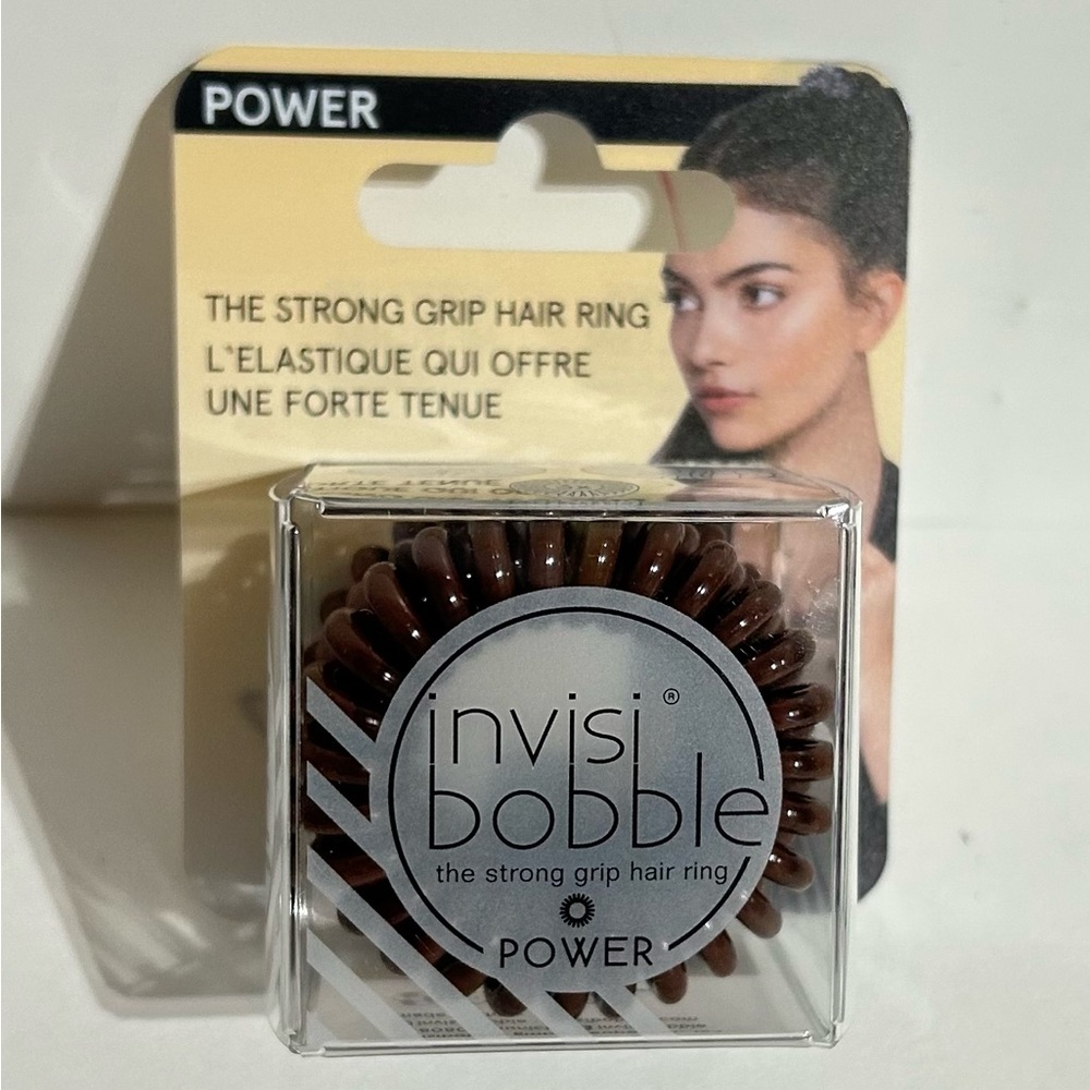 Invisibobble Original Power Strong Grip Hair Ring Tie Coil Brown 3pk NEW NWT